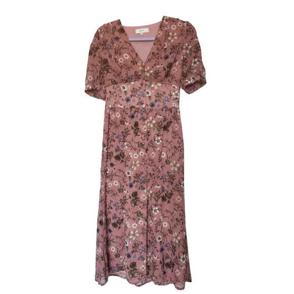 Rihoas Beautiful Floral Print Peasant Button Up Midi/Maxi Dress - Picture 2 of 6